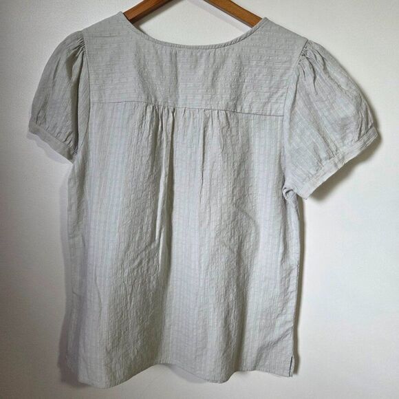 EUC MODCLOTH V NECK WITH SMALL BOW TIE BUTTONED BLOUSE TOP SIZE L - Picture 4 of 16